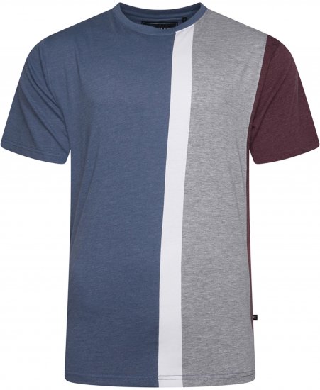 Kam Jeans 5782 Cut and Saw Vertical Stripe Tee Indigo - T-shirts - Stora T-shirts - 2XL-14XL