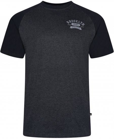 Kam Jeans 5783 Raglan Tee with Brooklyn Chest Print Black - T-shirts - Stora T-shirts - 2XL-14XL
