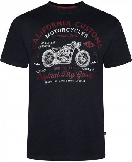 Kam Jeans 5787 California Customs Print Tee Black - T-shirts - Stora T-shirts - 2XL-14XL