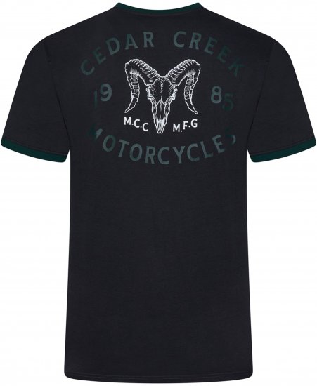 Kam Jeans 5793 Cedar Creek Reverse Print Tee Black - T-shirts - Stora T-shirts - 2XL-14XL