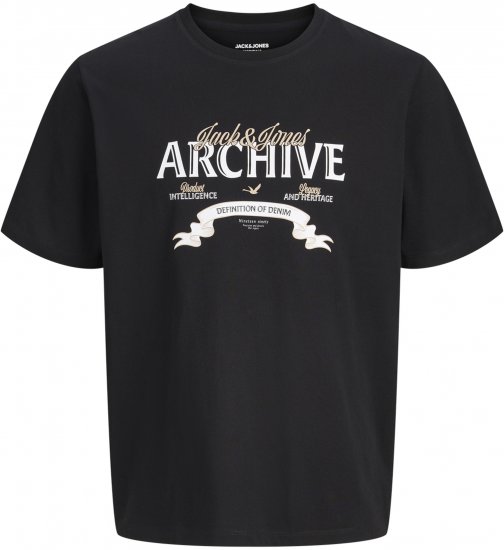 Jack & Jones Dover Denim O-Neck T-Shirt Black - T-shirts - Stora T-shirts - 2XL-14XL