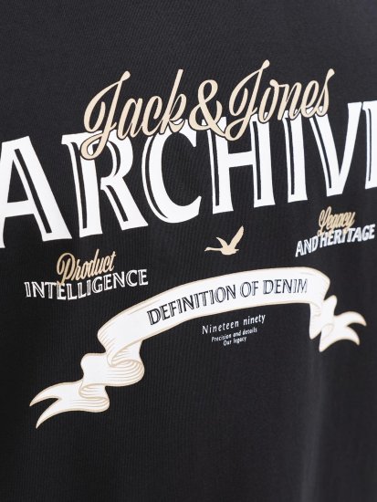 Jack & Jones Dover Denim O-Neck T-Shirt Black - T-shirts - Stora T-shirts - 2XL-14XL