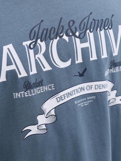 Jack & Jones Dover Denim O-Neck T-Shirt Grey - T-shirts - Stora T-shirts - 2XL-14XL