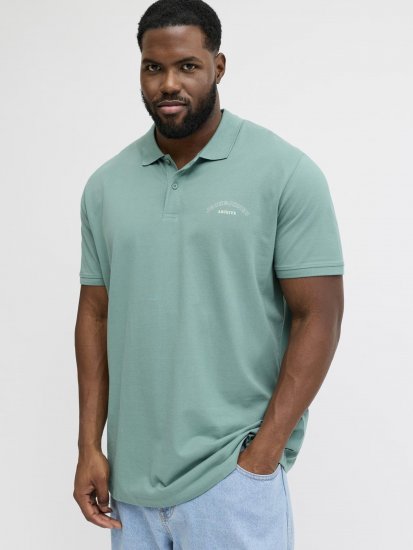 Jack & Jones College Logo Short Sleeve Polo Turquoise - Pikétröjor - Stora pikétröjor - 2XL-8XL