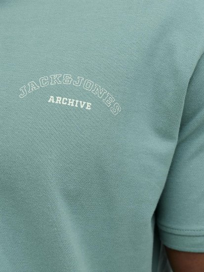 Jack & Jones College Logo Short Sleeve Polo Turquoise - Pikétröjor - Stora pikétröjor - 2XL-8XL