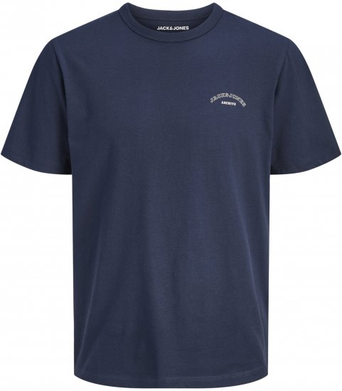 Jack & Jones College Logo Crew Neck T-Shirt Blue - T-shirts - Stora T-shirts - 2XL-14XL