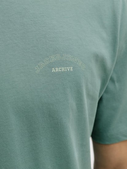 Jack & Jones College Logo Crew Neck T-Shirt Turquoise - T-shirts - Stora T-shirts - 2XL-14XL