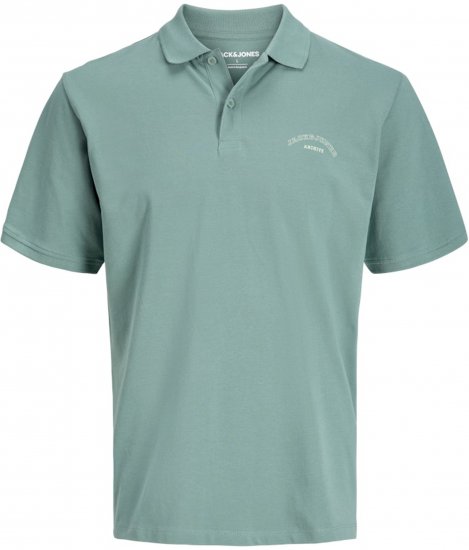 Jack & Jones College Logo Short Sleeve Polo Turquoise - Pikétröjor - Stora pikétröjor - 2XL-8XL