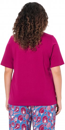 Ulla Popken Shell Picker Club Short Sleeve Graphic Tee Magnolia Red - Tryckta T-shirts för dam i stora storlekar - 