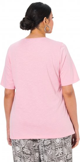 Ulla Popken Cactus Short Sleeve Graphic Tee Pink - Tryckta T-shirts för dam i stora storlekar - 