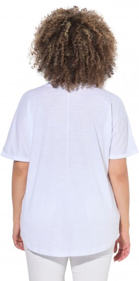 Ulla Popken Drinks And Sunset Graphic Tee Snow White - Tryckta T-shirts för dam i stora storlekar - 