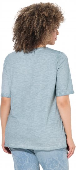 Ulla Popken Paisley Short Sleeve Graphic Tee Light Moss Green - Tryckta T-shirts för dam i stora storlekar - 