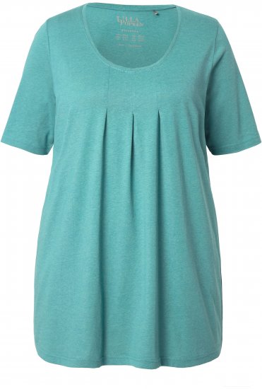Ulla Popken Essential Front Pleat Tee Green - T-shirts - 