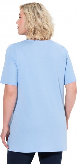 Ulla Popken Essential Front Pleat Tee Light Blue - T-shirts - 