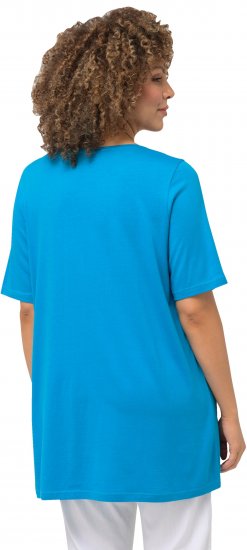 Ulla Popken Essential Front Pleat Tee Sapphire Blue - T-shirts - 