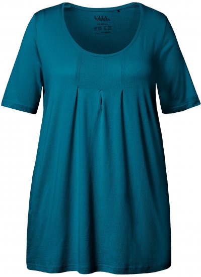 Ulla Popken Essential Front Pleat Tee Cerulean - T-shirts - 