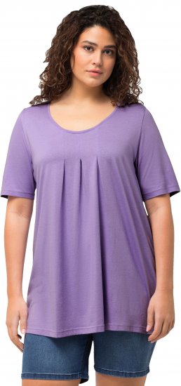 Ulla Popken Essential Front Pleat Tee Pale Lilac - T-shirts - 