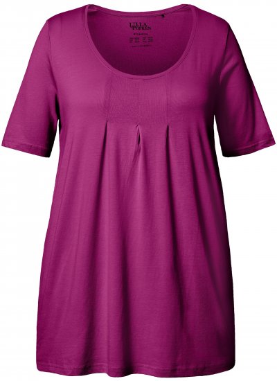 Ulla Popken Essential Front Pleat Tee Berry - T-shirts - 