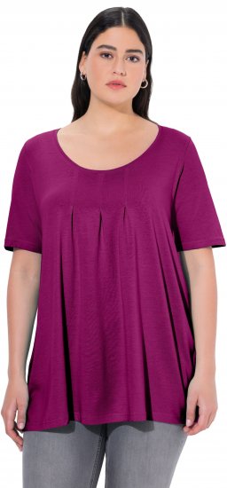 Ulla Popken Essential Front Pleat Tee Berry - T-shirts - 
