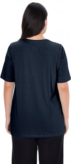 Ulla Popken Essential Round Neck Stretch Tee Navy Blue - T-shirts - 