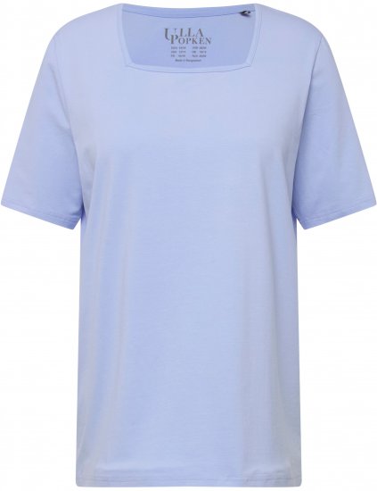 Ulla Popken Essential Square Neck Stretch Tee Sky Blue - T-shirts - 