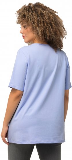 Ulla Popken Essential Square Neck Stretch Tee Sky Blue - T-shirts - 