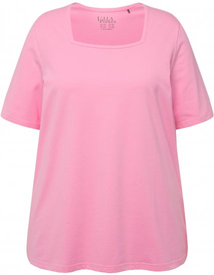 Ulla Popken Essential Square Neck Stretch Tee Light Pink - T-shirts - 