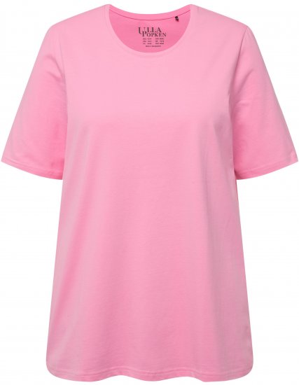 Ulla Popken Essential Round Neck Stretch Tee Light Pink - T-shirts - 