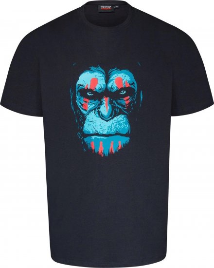 Espionage T415 Chimp Printed T-Shirt Navy - T-shirts med tryck i stora storlekar - T-shirts med tryck i stora storlekar