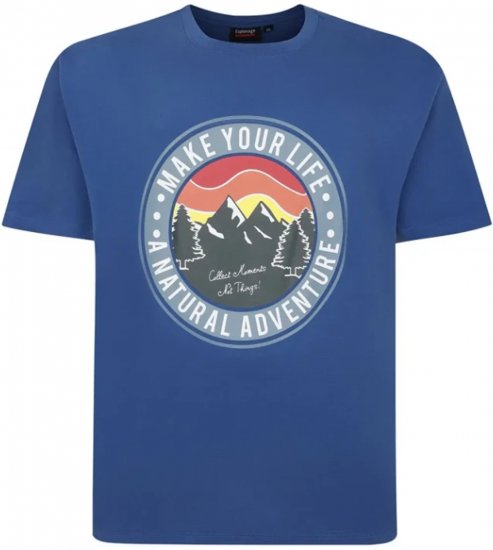 Espionage T421 Natural Adventure Printed T-Shirt Blue - T-shirts med tryck i stora storlekar - T-shirts med tryck i stora storlekar