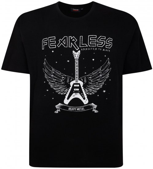 Espionage T426 Fearless Printed T-Shirt Black - T-shirts - Stora T-shirts - 2XL-14XL