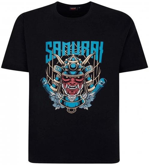 Espionage T429 Samurai Printed T-Shirt Navy - T-shirts med tryck i stora storlekar - T-shirts med tryck i stora storlekar
