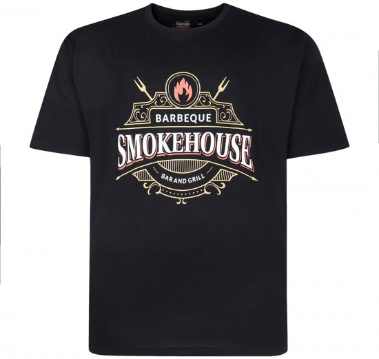 Espionage T437 Smokehouse Printed T-Shirt Black - T-shirts med tryck i stora storlekar - T-shirts med tryck i stora storlekar