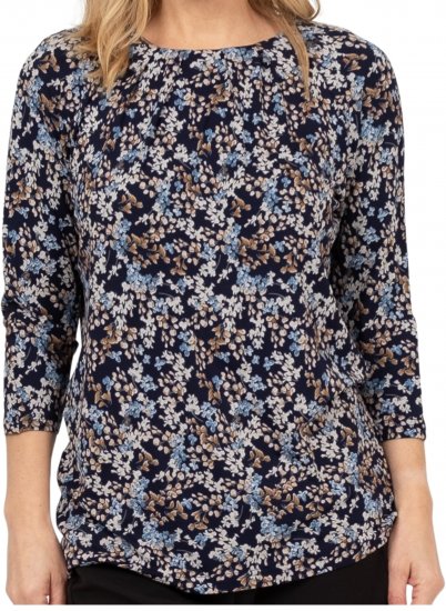 Scandinavian Caramel Tiny Flower Petals Blouse Light Blue - Tryckta T-shirts för dam i stora storlekar - 
