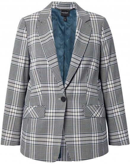 Ulla Popken Rutig Blazer Grön - Kavajer - 