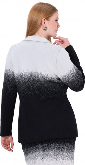 Ulla Popken Stickad Blazer med Färggradient Svart/Vit - Kavajer - 