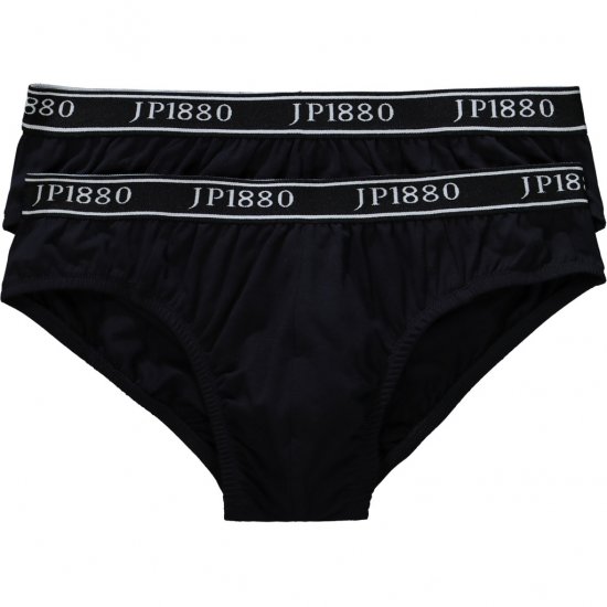 JP1880 Briefs Stretch Cotton 2-Pack Black - Underkläder & badkläder - Stora underkläder för män