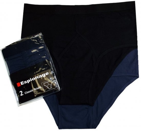 Espionage U003 2-Pack Y-Front Briefs Black/Navy - Kalsonger - Kalsonger för herrar i stora storlekar
