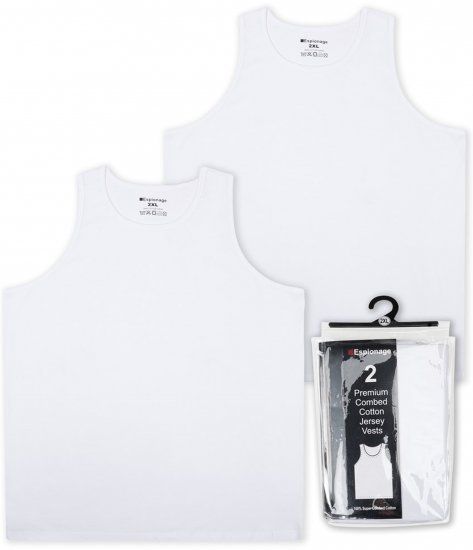 Espionage U011 Twin Pack Tanktop White - Undertröjor - 
