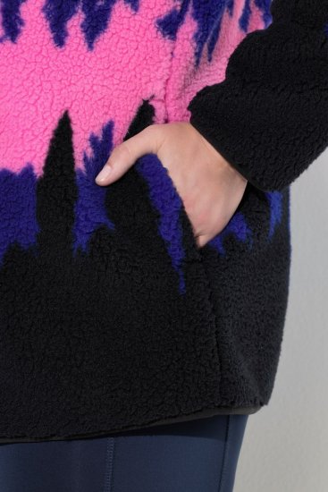 Ulla Popken Alpine Landscape Fleece Jacket Cloud Blue - Collegetröjor & hoodies - Mjuka tröjor och hoodies i stora storlekar