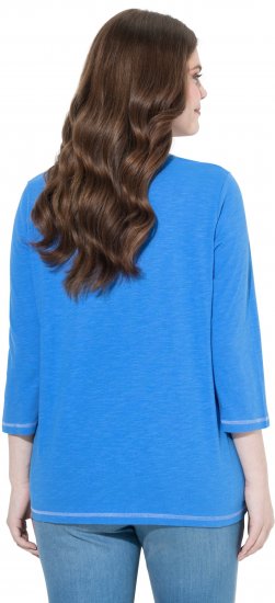Ulla Popken Make It Amazing 3/4 Sleeve Graphic Tee Pacific Blue - Tryckta T-shirts för dam i stora storlekar - 