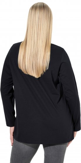 Ulla Popken Christmas Cat Long Sleeve Graphic Tee Black - Ulla Popken - 