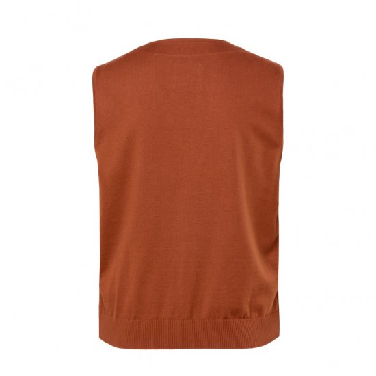 JP1880 Tweed Waistcoat Wool Brick Red - Västar - Västar i stora storlekar