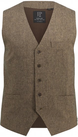 JP1880 Vest Tweed Wool Blend Traditional Light Brown - Festkläder - Festkläder – Fira stilfullt och bekvämt