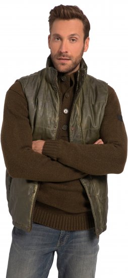 JP1880 Quilted Gilet Vintage Leather Green - Jackor - Stora jackor - 2XL-12XL