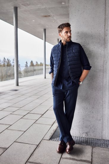 JP1880 Quilted Vest Techno Down Padding Navy - Jackor - Stora jackor - 2XL-12XL