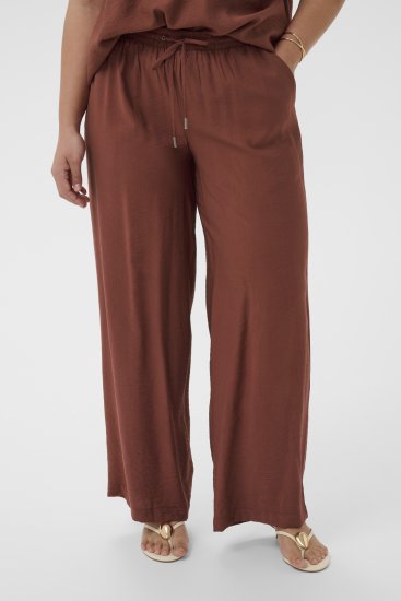 Kaffe Curve Emilia Wide Pants Henna Brown - Byxor - 