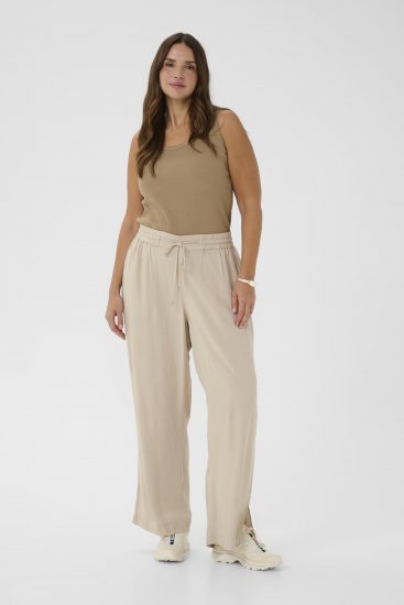 Kaffe Curve Mille Wide Pants Feather Grey - Tygbyxor - 