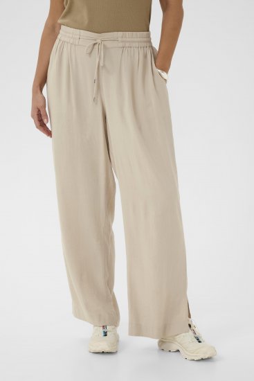 Kaffe Curve Mille Wide Pants Feather Grey - Tygbyxor - 