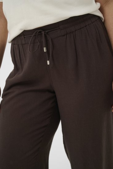 Kaffe Curve Mille Wide Pants Coffee Brown - Tygbyxor - 